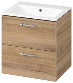 Cersanit S801-458 - Falra szerelhető fürdőszobai szekrény mosdóval NIKO 50x40 cm, dió