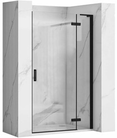 Rea Hugo, nyitható zuhanyajtó 80x200 cm oldalmágneses profillal, fekete matt, KPL-49144
