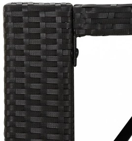 fekete polyrattan üveglapos bárasztal 145 x 80 x 110 cm