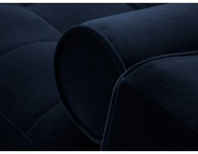 Santo kék kinyitható bársony sarokkanapé, jobb oldali - Milo Casa