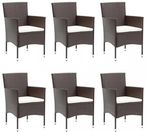 7 részes barna polyrattan kerti étkezőgarnitúra