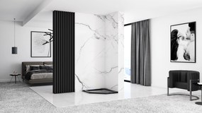 Rea Diamond, zuhanykabin 80x80x195 cm, 6mm átlátszó üveg, fekete profil + fehér zuhanytálca, KPL-06900