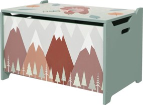 ZONEKIZ Gyermek tárolódoboz játéktároló 3-8 éves gyerekeknek 2 fogantyúval és medve mintával, 20 kg teherbírással könyvekhez és ruhákhoz hálószobában,