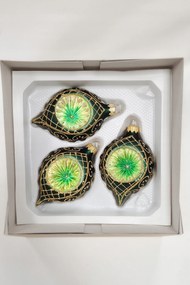 Matt karácsonyfadísz szett Zöld karácsonyfadíszek 3 db