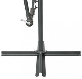azúrkék konzolos napernyő LED-fényekkel és acélrúddal 300 cm