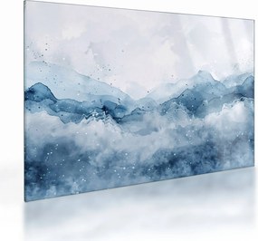Üveg kép - Felhők és hullámok, akvarell (70x50 cm)