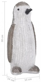 LED-es akril karácsonyi pingvinfigura bel- és és kültérre 30 cm