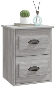 2 db szürke sonoma falra szerelhető éjjeliszekrény 41,5x36x53cm
