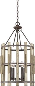 Quoizel loft függeszték wood hollow fekete falusias elsqz-wood-hollow-4p