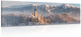 Kép templom a Bled tónál Szlovéniában