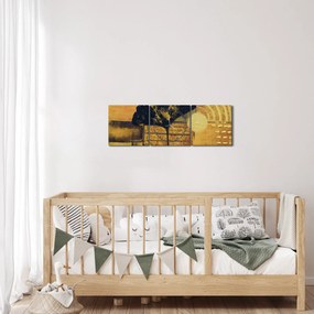 Kép - Ginkgo levél (órával) (90x30 cm)