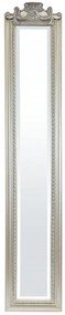 Antik jellegű keskeny ezüst fali tükör 120x22,5x3,5cm
