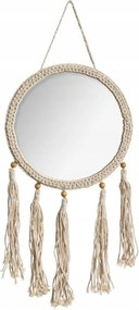 Fali Dekorációs Tükör boho fonott keret 30cm