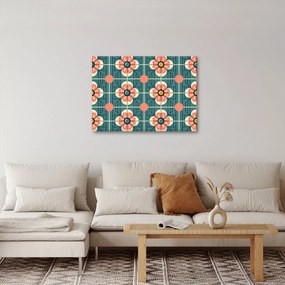 Kép - Retro virágminta (70x50 cm)