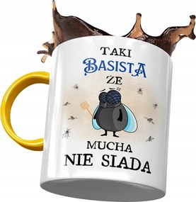 Sárga Bögre Basszusgitárosnak Hogy A Legyek Nem Ülnek Ajándék Nyomtatott Fotóval