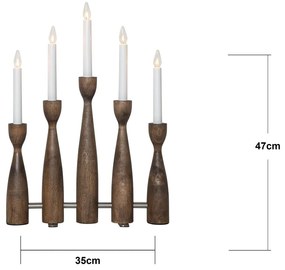 Sötét natúr színű konnektorhoz csatlakoztatható karácsonyi fénydekoráció Midja 2.0 – Star Trading