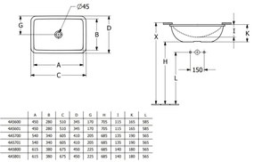 Villeroy & Boch 4A5601R1 - Aláépített mosdó LOOP&FRIENDS 45x28 cm kerámia/fehér
