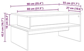 Dohányzóasztal Öreg fa 90 x 55 x 42.5 cm Faanyag