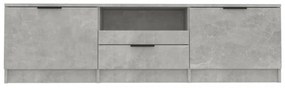 betonszürke szerelt fa TV-szekrény 140x35x40 cm