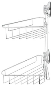 Ezüstszínű öntapadós fém fürdőszobai sarokpolc Bestlock Bath – Compactor