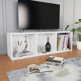 fehér szerelt fa könyv-/TV-szekrény 36 x 30 x 114 cm
