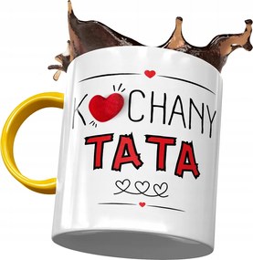 Sárga Bögre Apák Napjára Ajándék Nyomtatott Fotóval