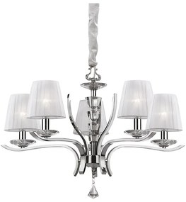 Ideal Lux - Csillár láncon PEGASO 5xE14/28W/230V átm. 72 cm fényezett króm