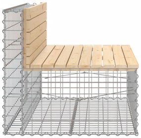 tömör fenyőfa gabion kerti pad 103x70x65 cm