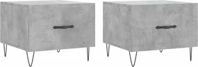 vidaXL 2 db betonszürke szerelt fa dohányzóasztal 50 x 50 x 40 cm