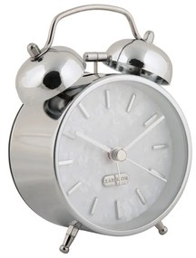 Karlsson 6009CH design ébresztőóra ezüst, átmérő 12 cm