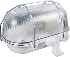 Műhelylámpa E27 Csatorna üvegbúra acél fedéllel IP54 fehér