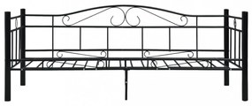 fekete fém kanapéágy-keret 90 x 200 cm