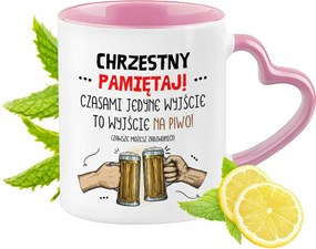 Keresztelő Bögre Rózsaszín Szív Alakú Füllel Kávé Ajándék