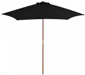 Fekete kültéri napernyő farúddal 270 cm
