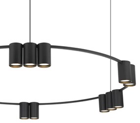 Csillár zsinóron GENESIS 15xGU10/8W/230V fekete