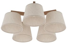 Brilagi - Felületre szerelhető csillár LATTE SABIA 5xE27/15W/230V fenyő/krémszínű