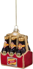 HANG ON üveg karácsonyfadísz "6 Pack" sörös láda