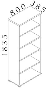 Magas szekrény Visio LUX 80 x 38,5 x 183,5 cm, dió