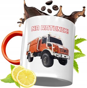 Narancssárga Bögre Tűzoltónak Tökéletes Ajándék fényképes nyomattal