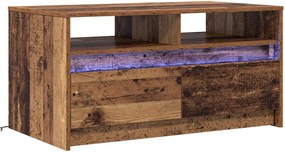vidaXL Dohányzóasztal fiókkal Öreg fa 90 x 50 x 45 cm Faanyag