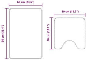 Fürdőszoba szőnyeg 2 pcs Narancssárga 50 x 50 cm Polipropilén