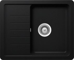 Schock Toledo D-100XS konyhai mosogatótálca Cristadur Puro 620 x 500 mm, gránit, megfordítható, hagyományos beépítés, intenzív fekete