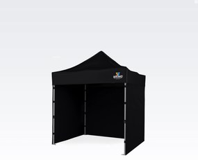 Ollós pavilon 2x2 m acél | Profi háttér Felállítva 45 mp alatt. - plusz 3 oldalfal - Fekete