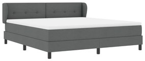 Boxspring Ágy Mattal Sötétszürke 180x200 cm Szövet