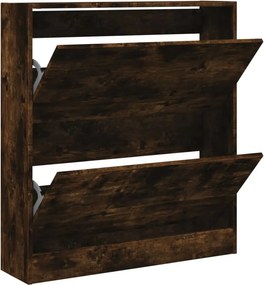 vidaXL füstös tölgy színű szerelt fa cipőszekrény 80 x 21 x 87,5 cm