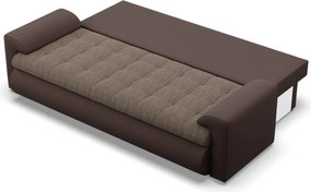 Tokio kanapéágy, fonott + műbőr, barna