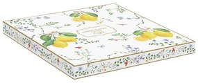 Mediterrán porcelán citrom formájú porcelán tálca 30x21,5 cm Fleurs et Citrons