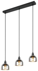 Fekete-ezüstszínű függőlámpa üveg búrával Molly – Trio