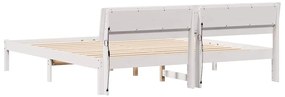 Ágykeret LED -es lámpákkal Fehér 200 x 200 cm faszínű