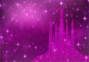 Fotótapéta Lila kastély a fantázia csillagfényes éjszakáján 520x318 +ragasztó